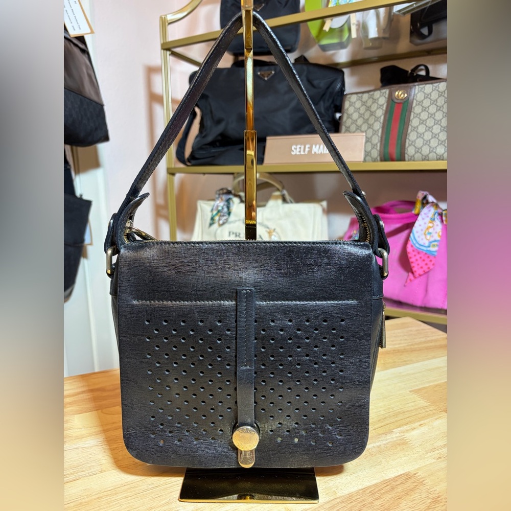 Black Furla Leather Shoulder Bag